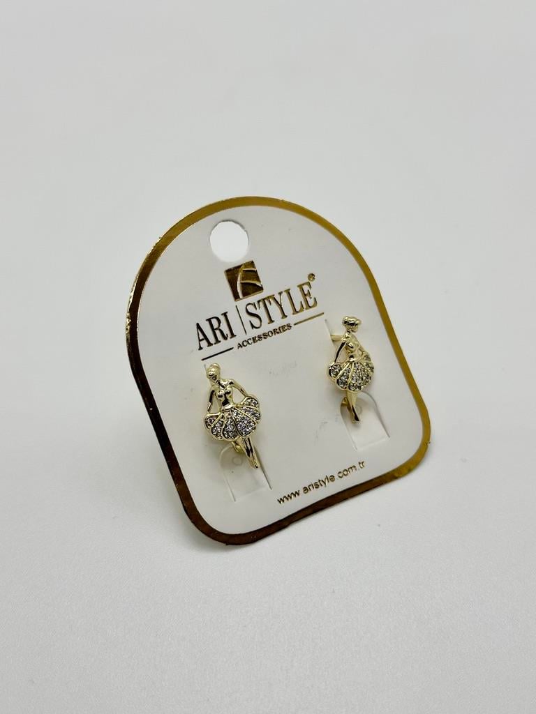14K Altın Kaplama Taşlı Küpe BZ0919