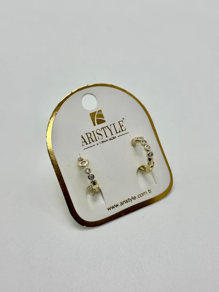 14K Altın Kaplama Taşlı Küpe BZ0924