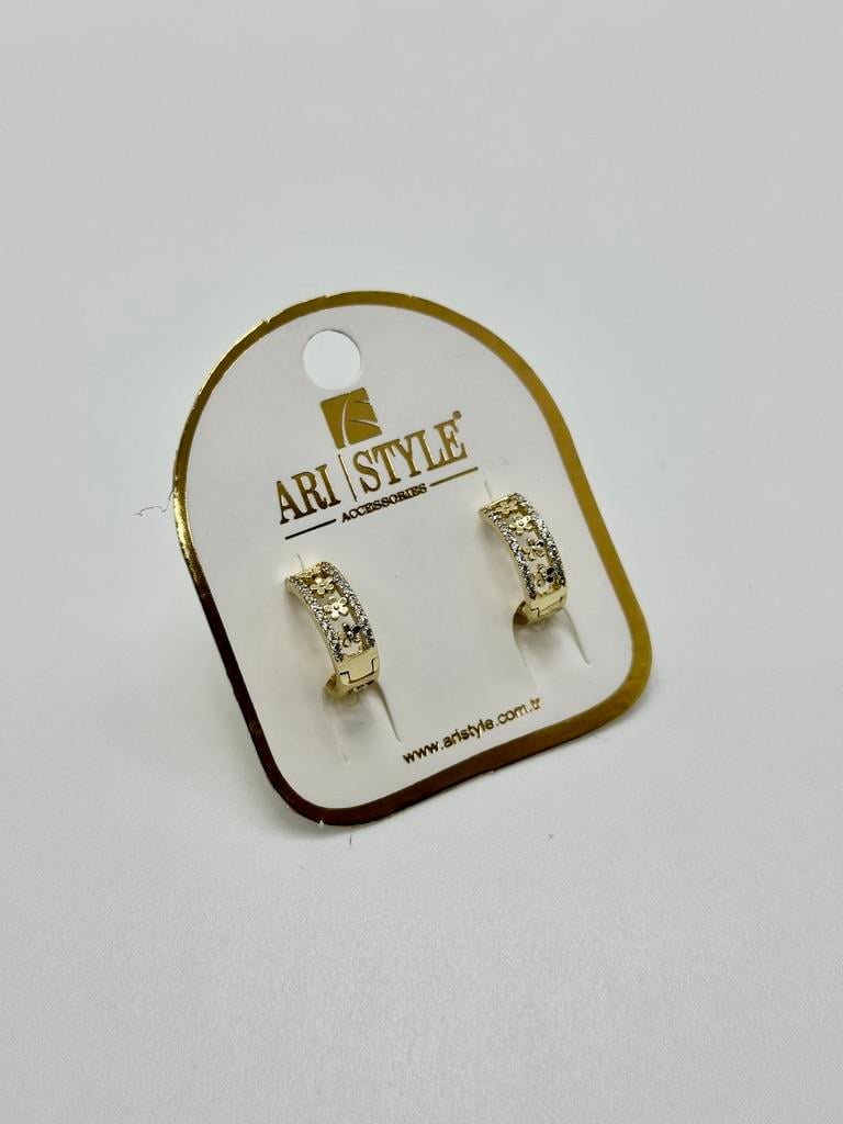 14K Altın Kaplama Taşlı Küpe BZ0927