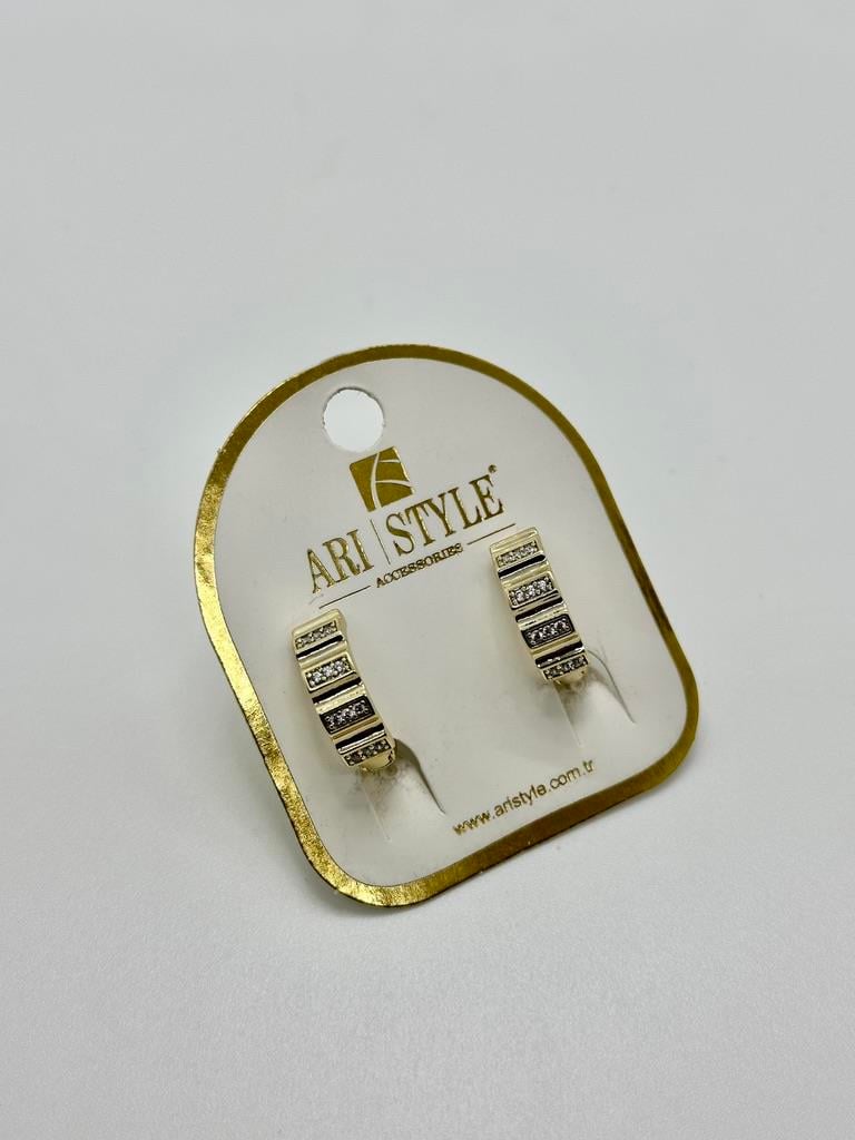 14K Altın Kaplama Taşlı Küpe BZ0929