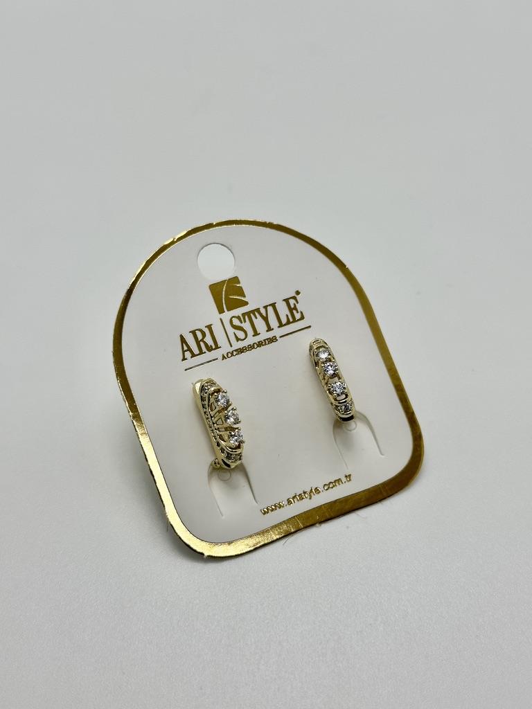 14K Altın Kaplama Taşlı Küpe BZ0943