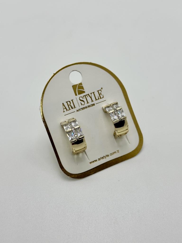 14K Altın Kaplama Taşlı Küpe BZ0947