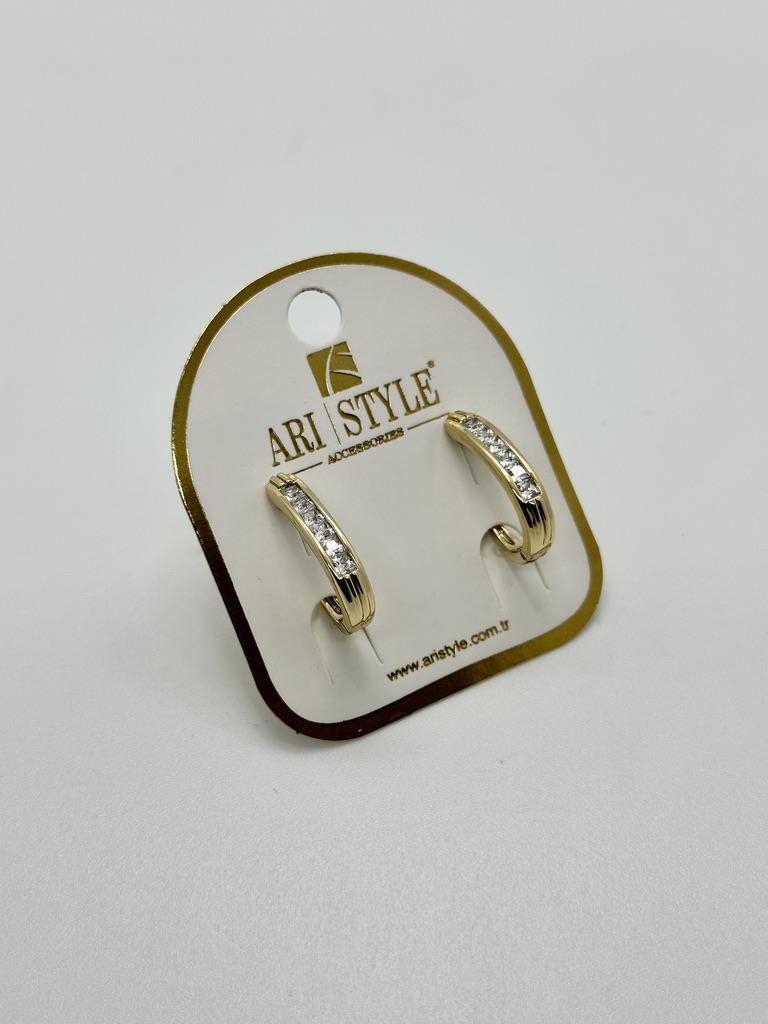 14K Altın Kaplama Taşlı Küpe BZ0949