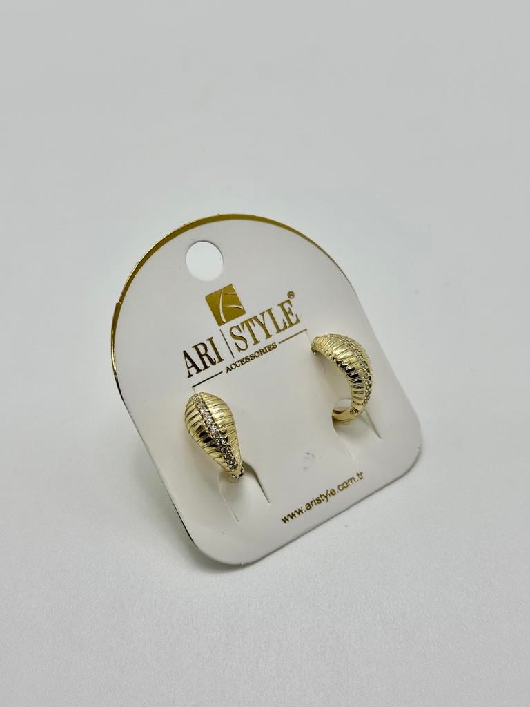 14K Altın Kaplama Taşlı Küpe BZ0950