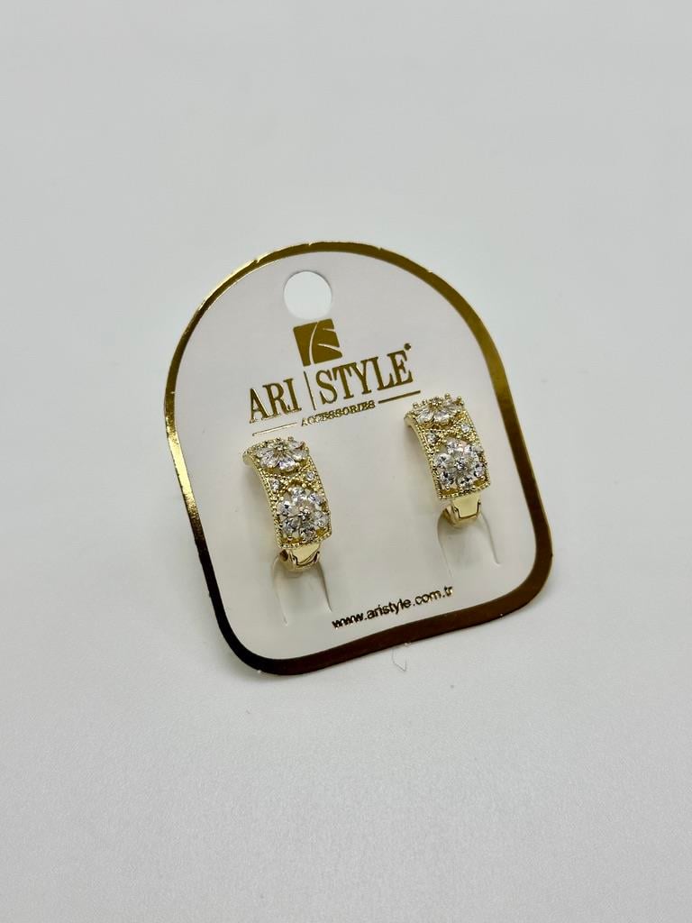 14K Altın Kaplama Taşlı Küpe BZ0957