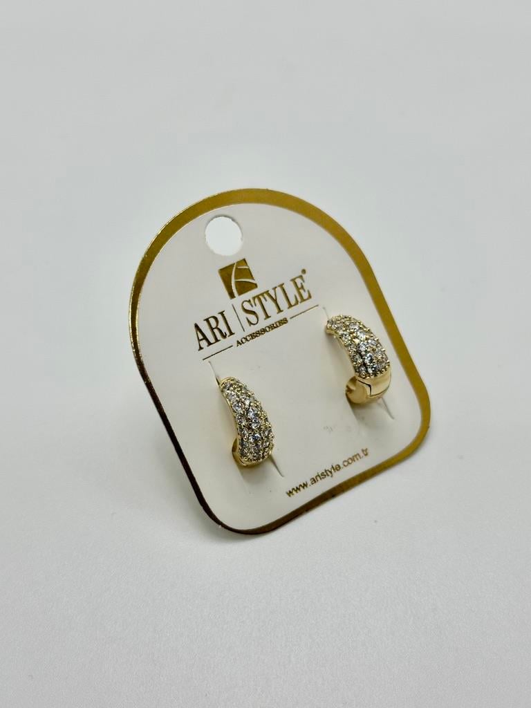 14K Altın Kaplama Taşlı Küpe BZ0958