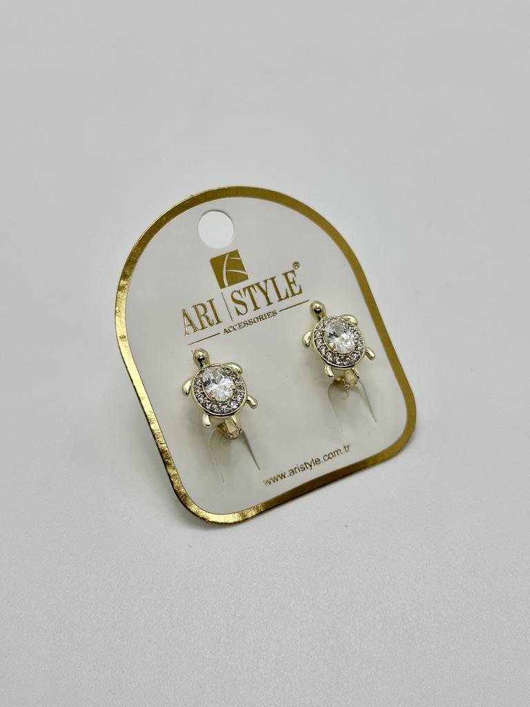 14K Altın Kaplama Taşlı Küpe BZ0960