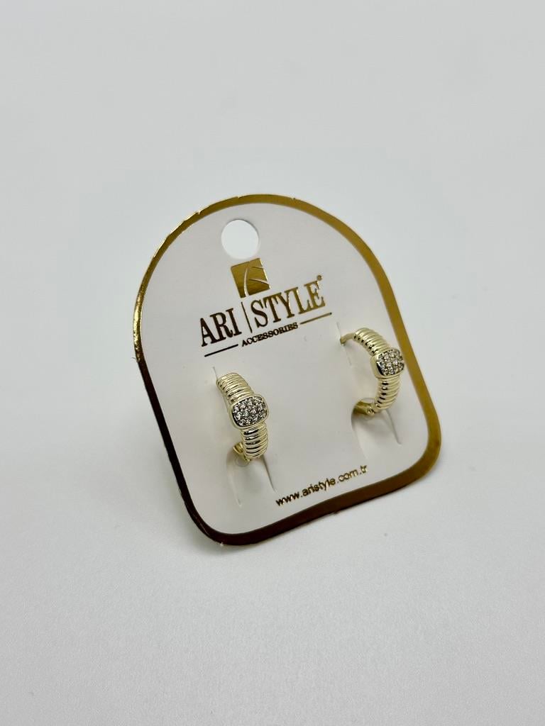 14K Altın Kaplama Taşlı Küpe BZ0962