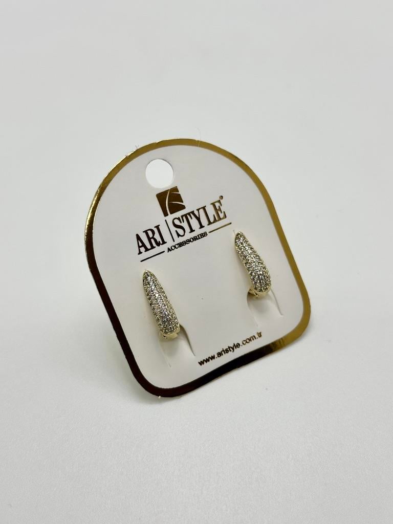 14K Altın Kaplama Taşlı Küpe BZ0966