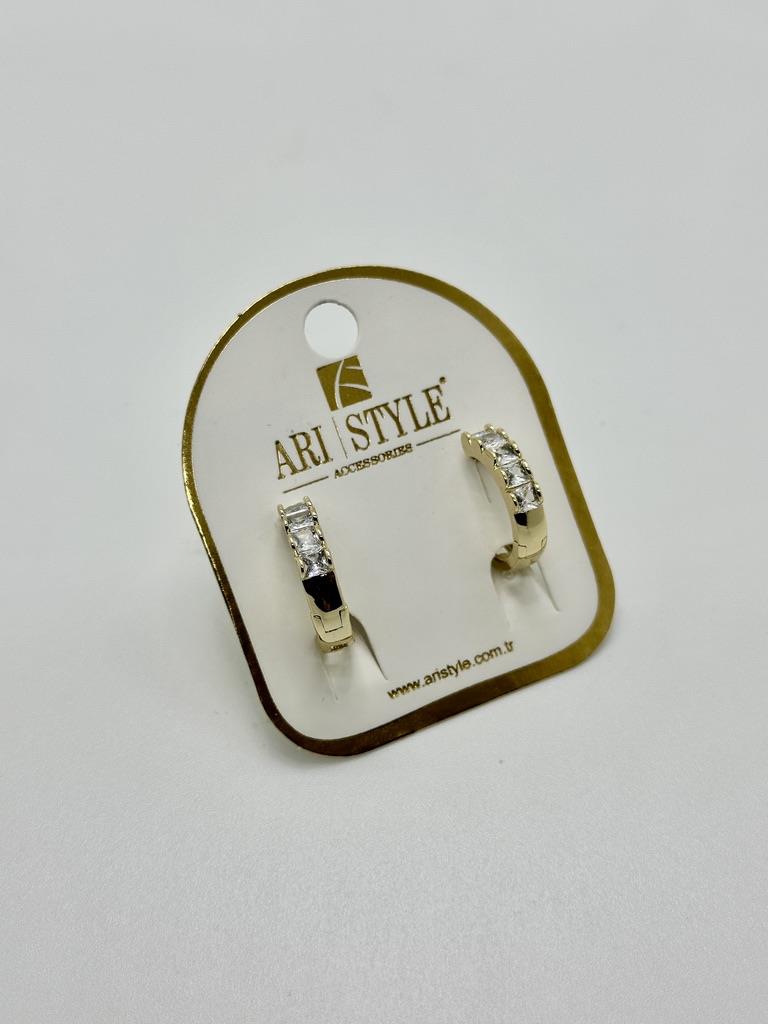 14K Altın Kaplama Taşlı Küpe BZ0970