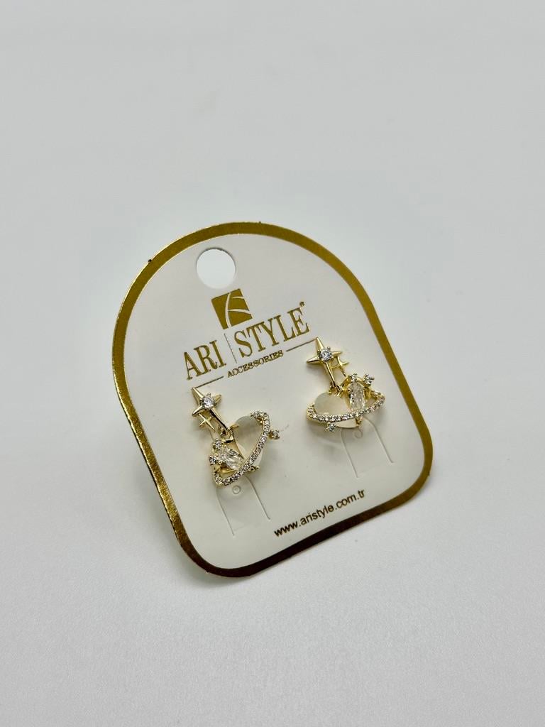 14K Altın Kaplama Taşlı Küpe BZ1146