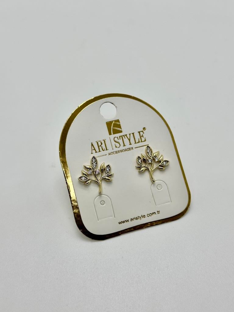 14K Altın Kaplama Taşlı Küpe BZ1291