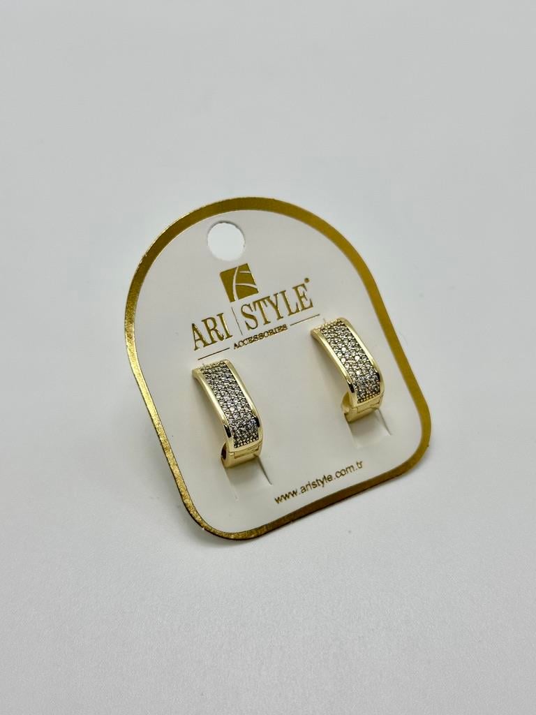 14K Altın Kaplama Taşlı KüpeBZ0972