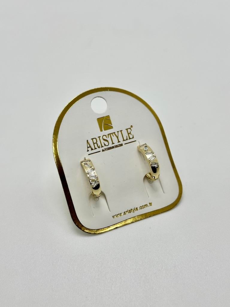 14K Altın Kaplama Taşlı KüpeBZ0987