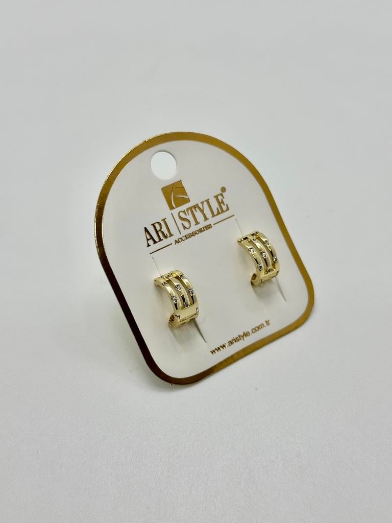 14K Altın Kaplama Taşlı KüpeBZ1029