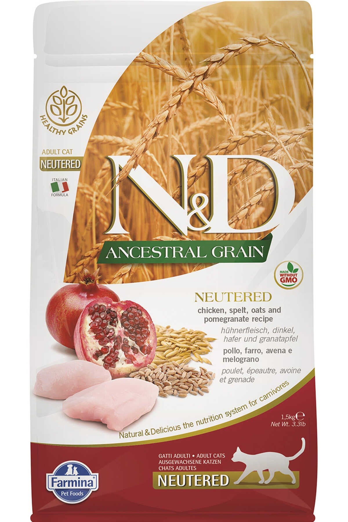 N&D Ancestral Grain Kedi Kısırlaştırılmış Tavuk ve Nar 1,5 kg
