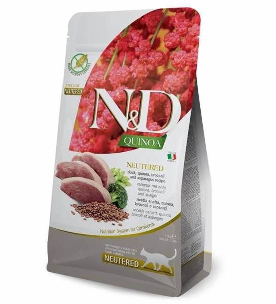 N&D Quinoa Kedi Kısırlaştırılmış Brokoli Ördek ve Kuşkonmaz 1,5 kg