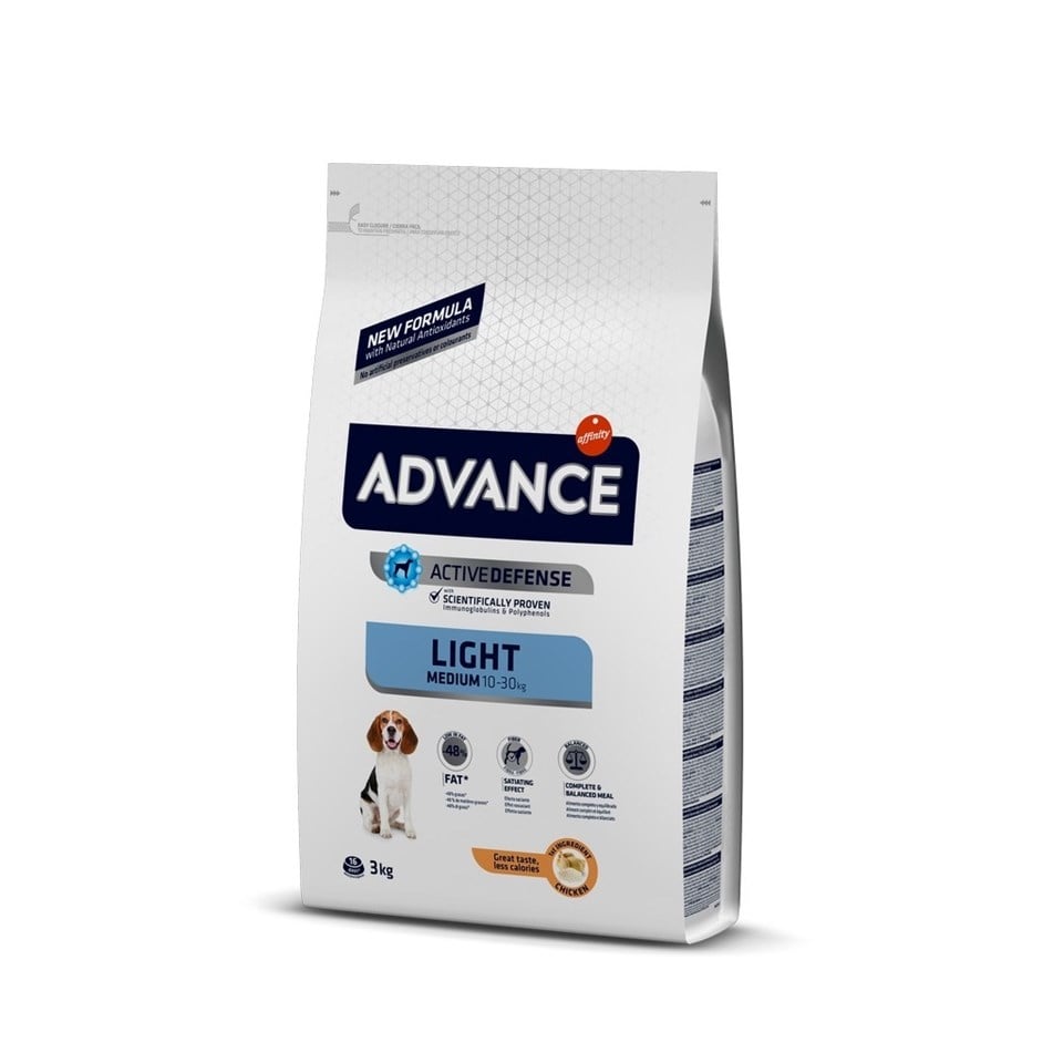 Advance Light Medium Tavuklu Köpek Maması 3 Kg