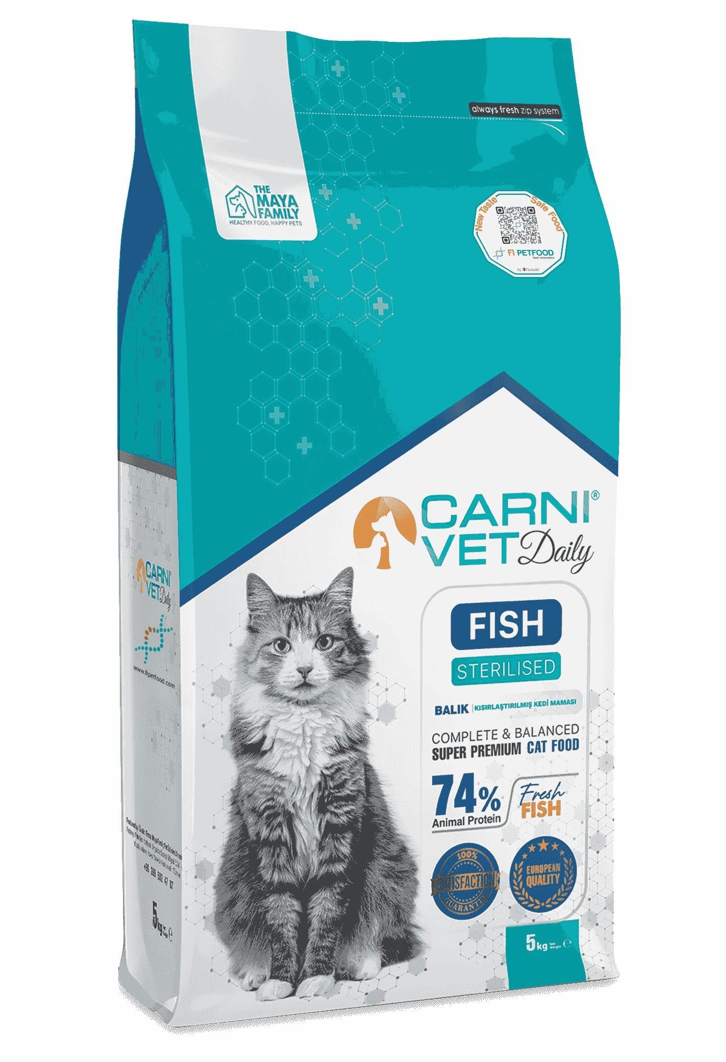 Carni Vet Daily Balıklı Kısırlaştırılmış Yetişkin Kedi Maması 5 Kg