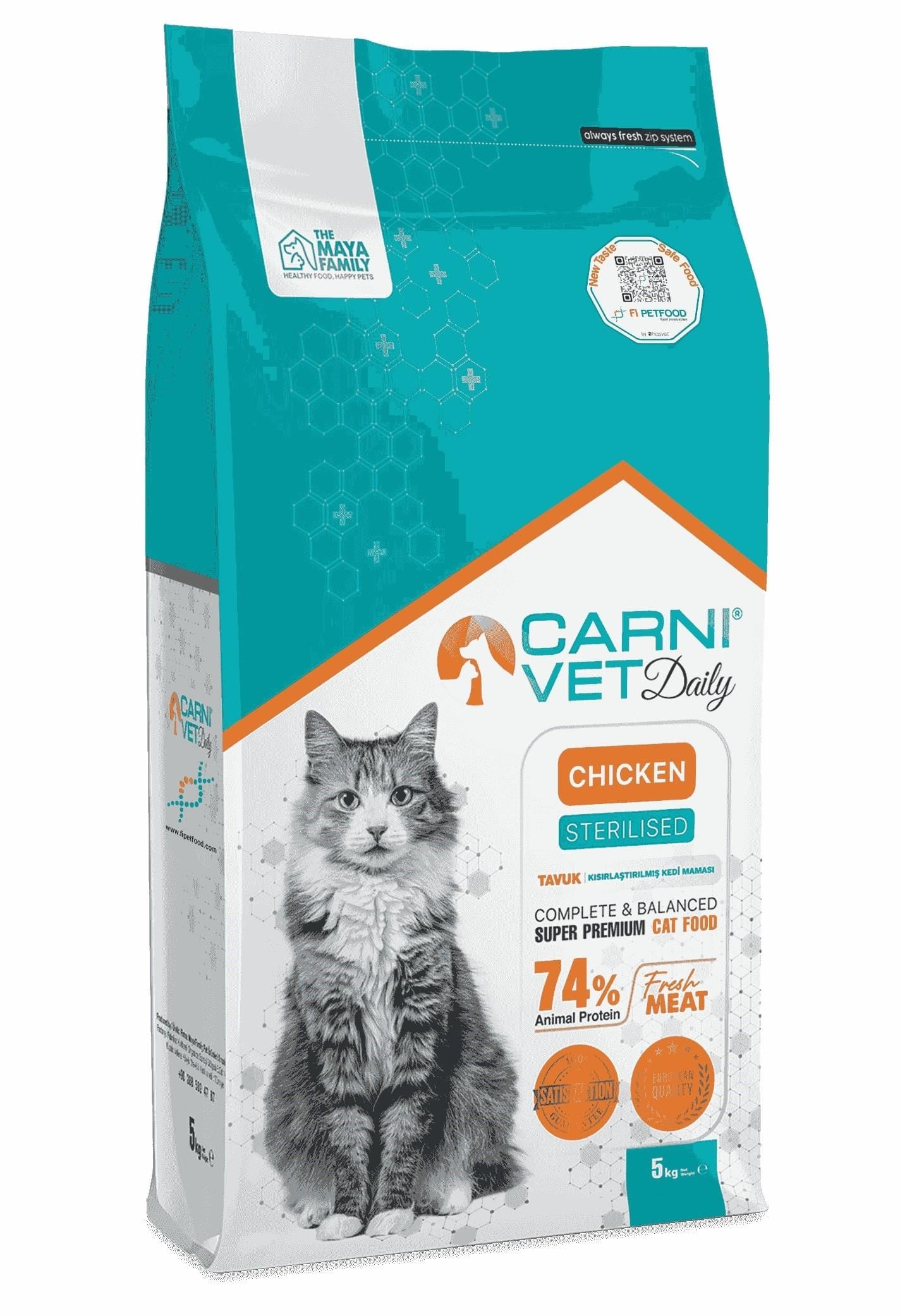 Carni Vet Daily Tavuklu Kısırlaştırılmış Yetişkin Kedi Maması 5 Kg