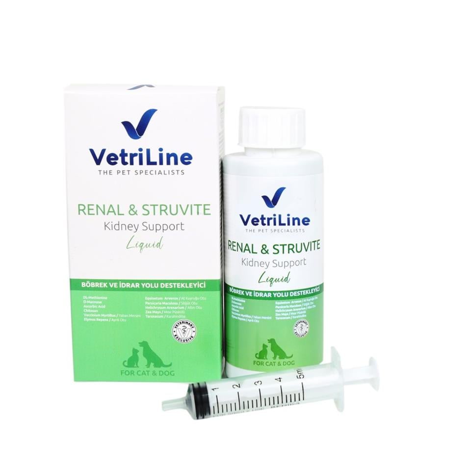 VETRILINE CAT & DOG RENAL & STRUVITE LIQUID (Kedi, Köpek, Böbrek ve Böbrek Taşı Sorunlarına Destek)
