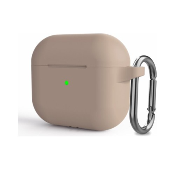Apple Uyumlu Airpods 3 Ultra Dayanıklı Koruma Sağlayan Silikon Bej Renk Kulaklık Kılıfı