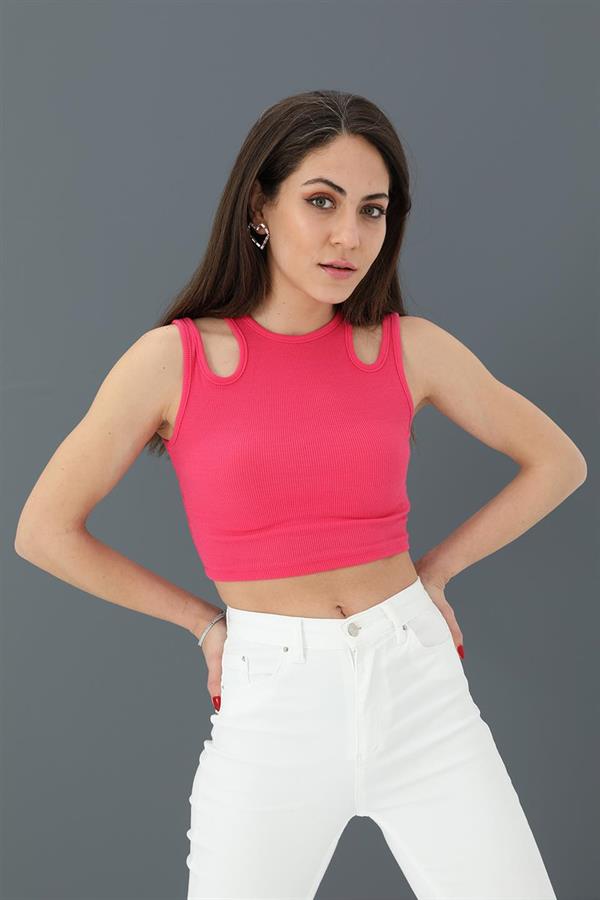 Atlet Çift Askılı Kaşkorse - Fuşya