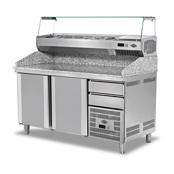 EMPERO EMP.160.80.02 Granit Tablalı Saladbarlı Buzdolabı 2 Kapılı 300 L	
