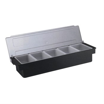 Biradlı 5'li Polikarbon Kapaklı Bar Konteyner 50x16x9 cm 