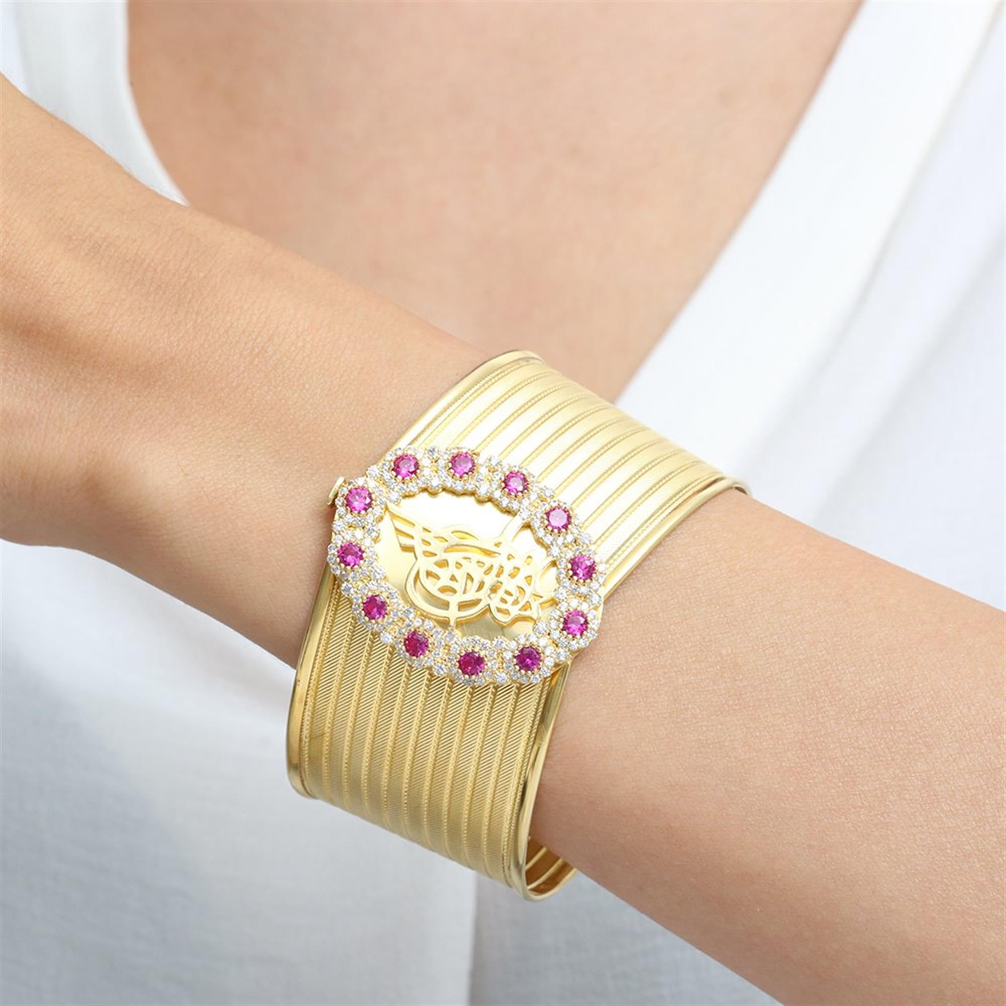 Tuğra Madalyon Yakut Taşlı 11 Sıra Altın Kaplama Gümüş Trabzon