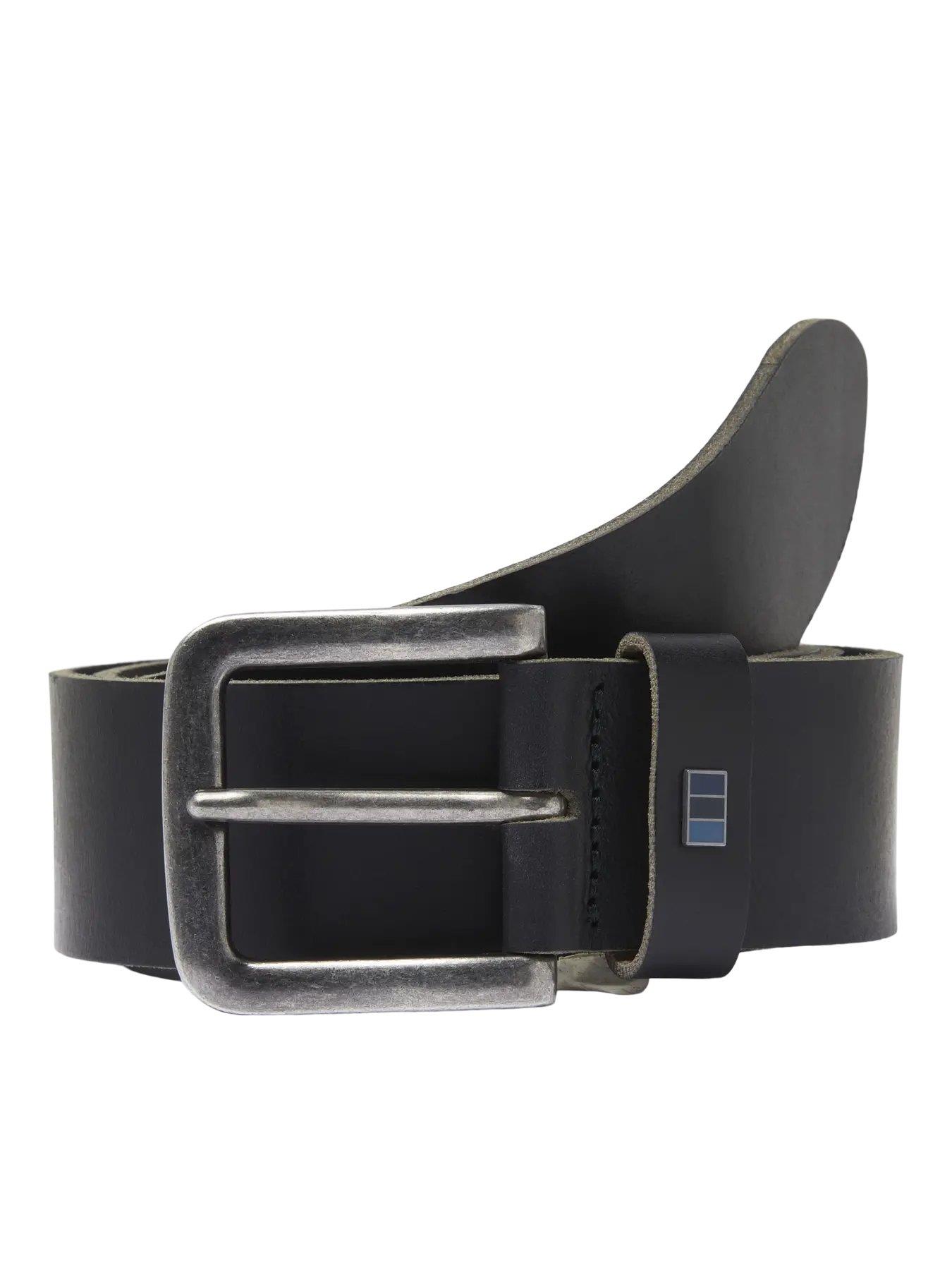JACK & JONES JACFLAG LEATHER BELT 4 CM NOOS - Black 12242684-BL