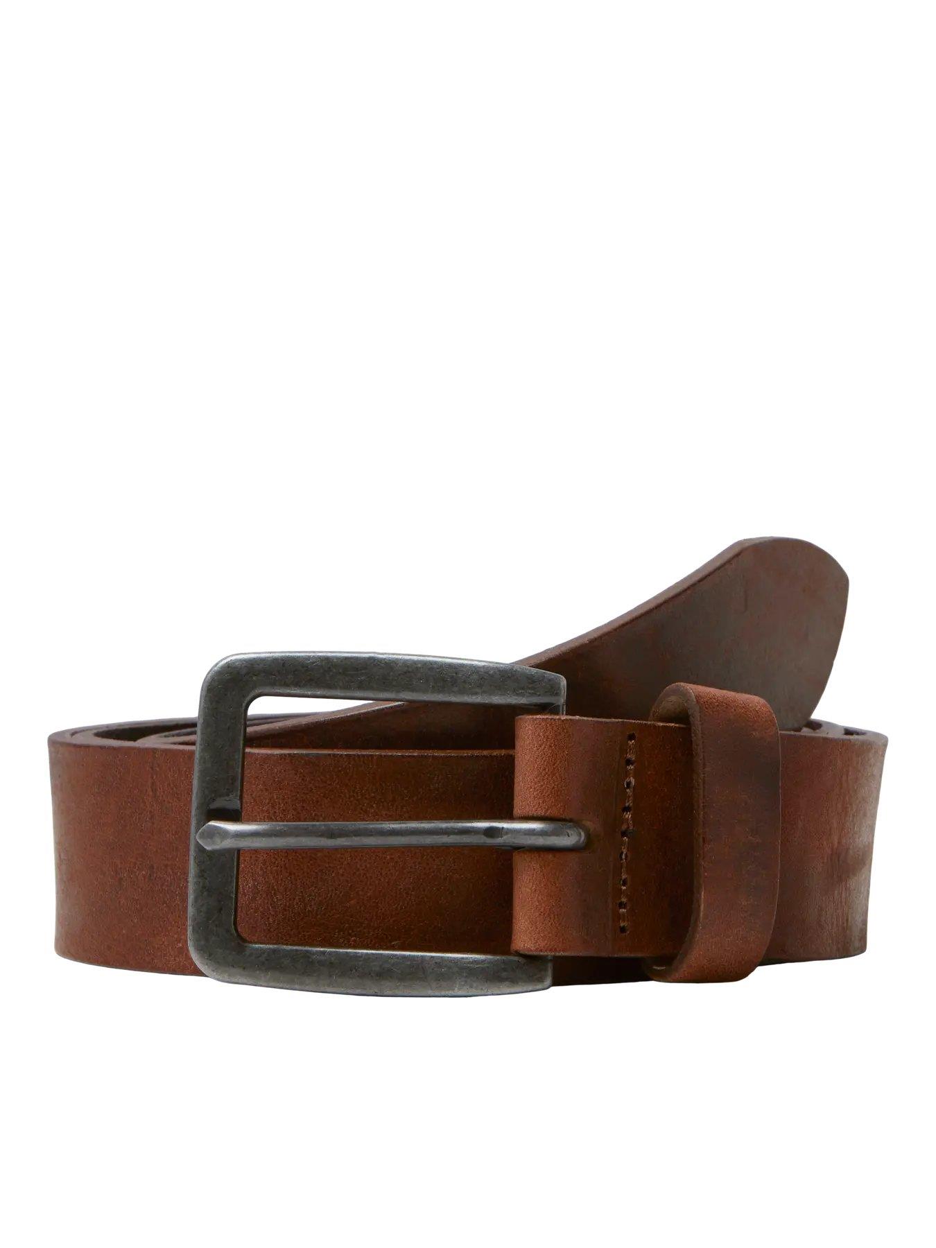 JACK & JONES JACVICTOR LEATHER BELT MOCHA BISCUE 12152757-MO