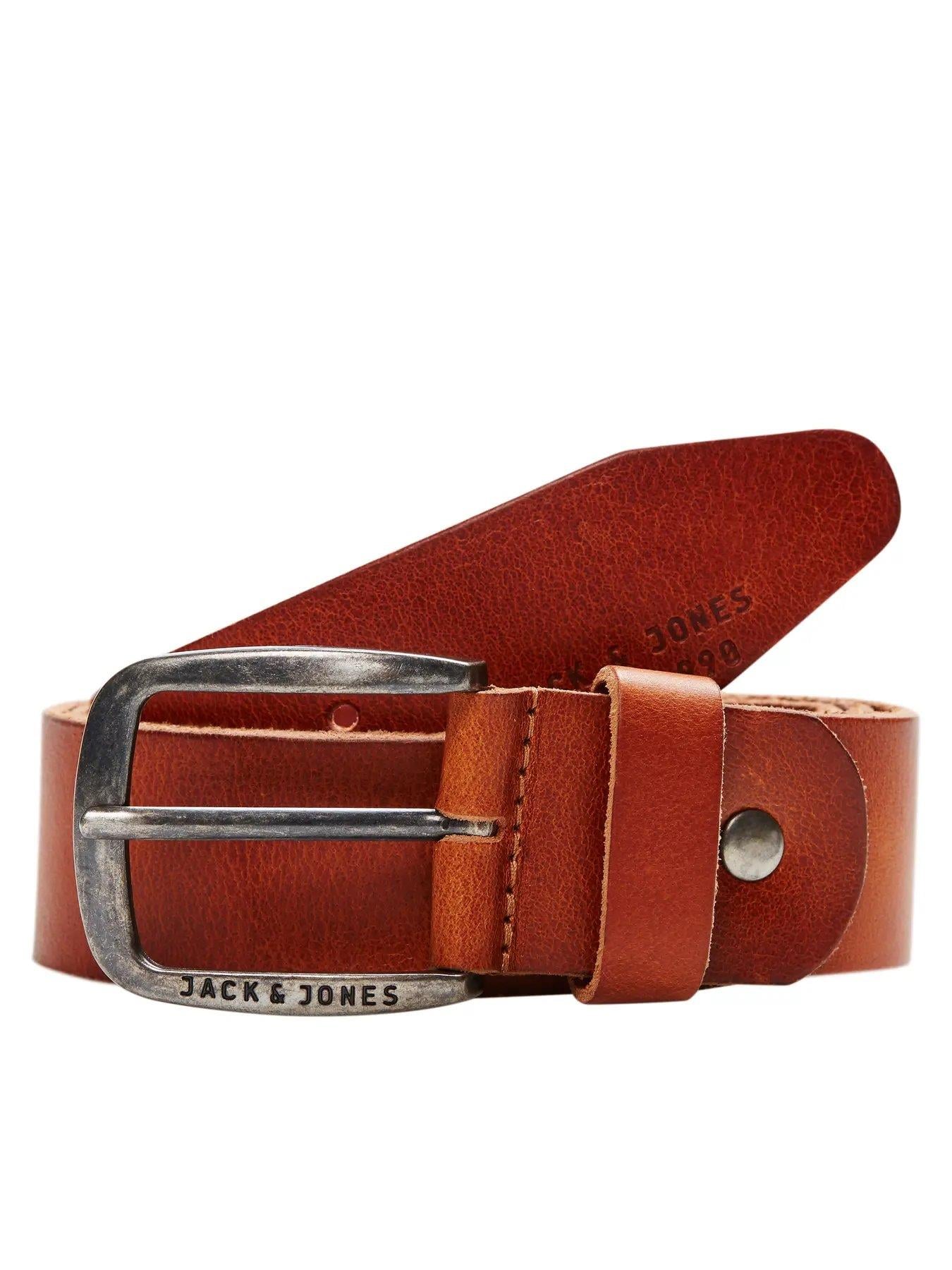 JACK & JONES JACVICTOR LEATHER BELT NOOS - Mocha Bisque 12111286-MO