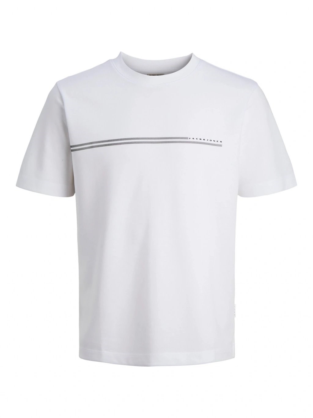 JACK & JONES JCOFUSION CHEST BRAND TEE SS CREW Bright White 12289936-BR