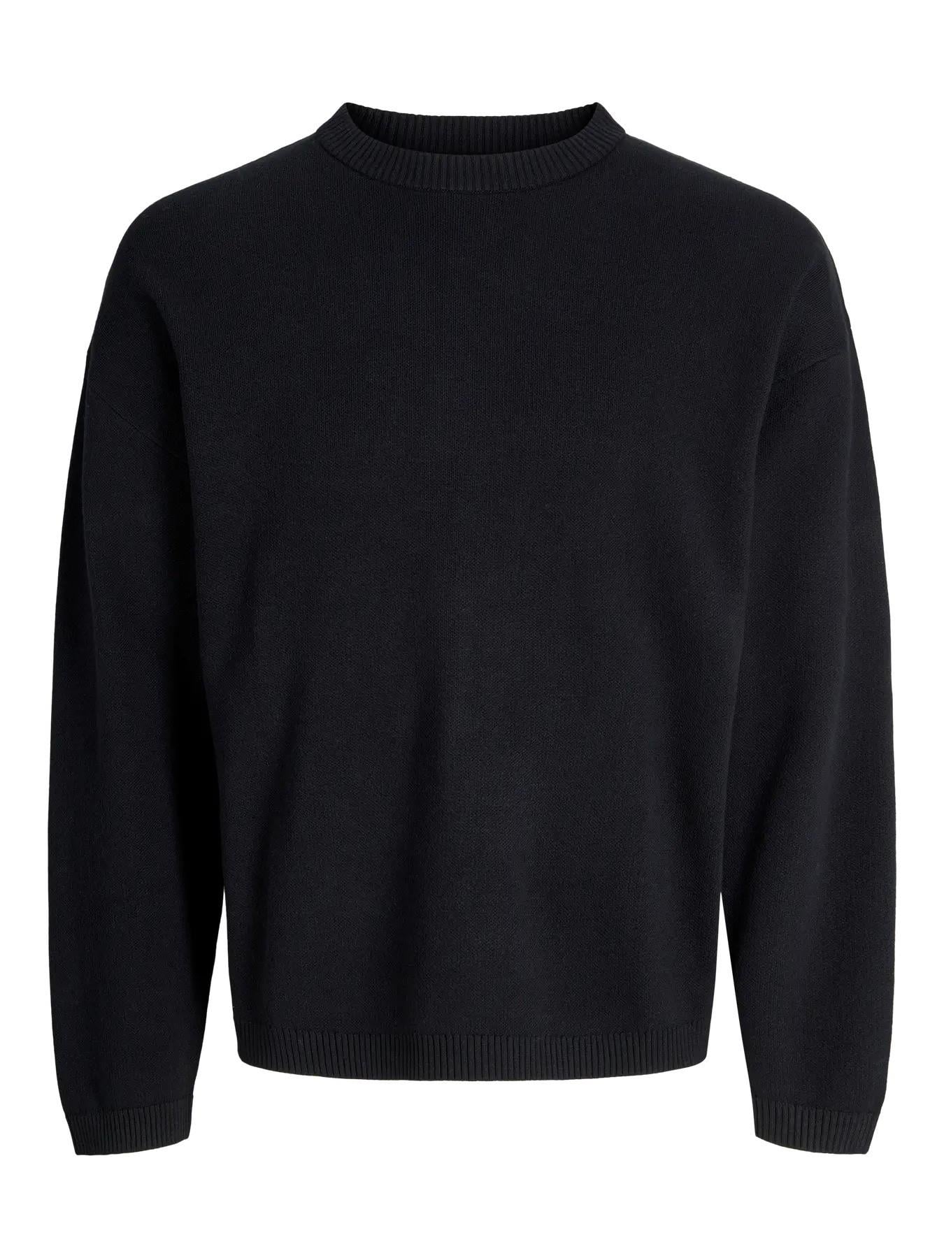 JACK & JONES JCOSIGNAL KNIT CREW NECK Black 12283545-BL