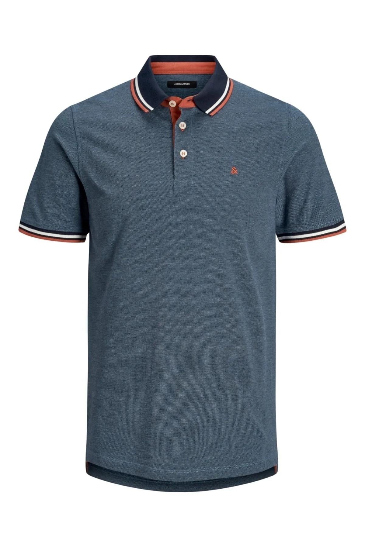 JACK & JONES JJEPAULOS POLO SS   Denim Blue 12136668-DE