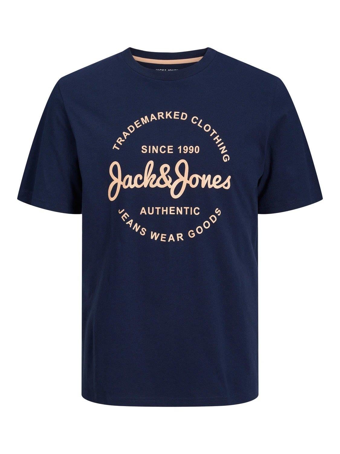 JACK & JONES JJFOREST TEE SS CREW NECK- NAVY BLAZER 12247972-NA