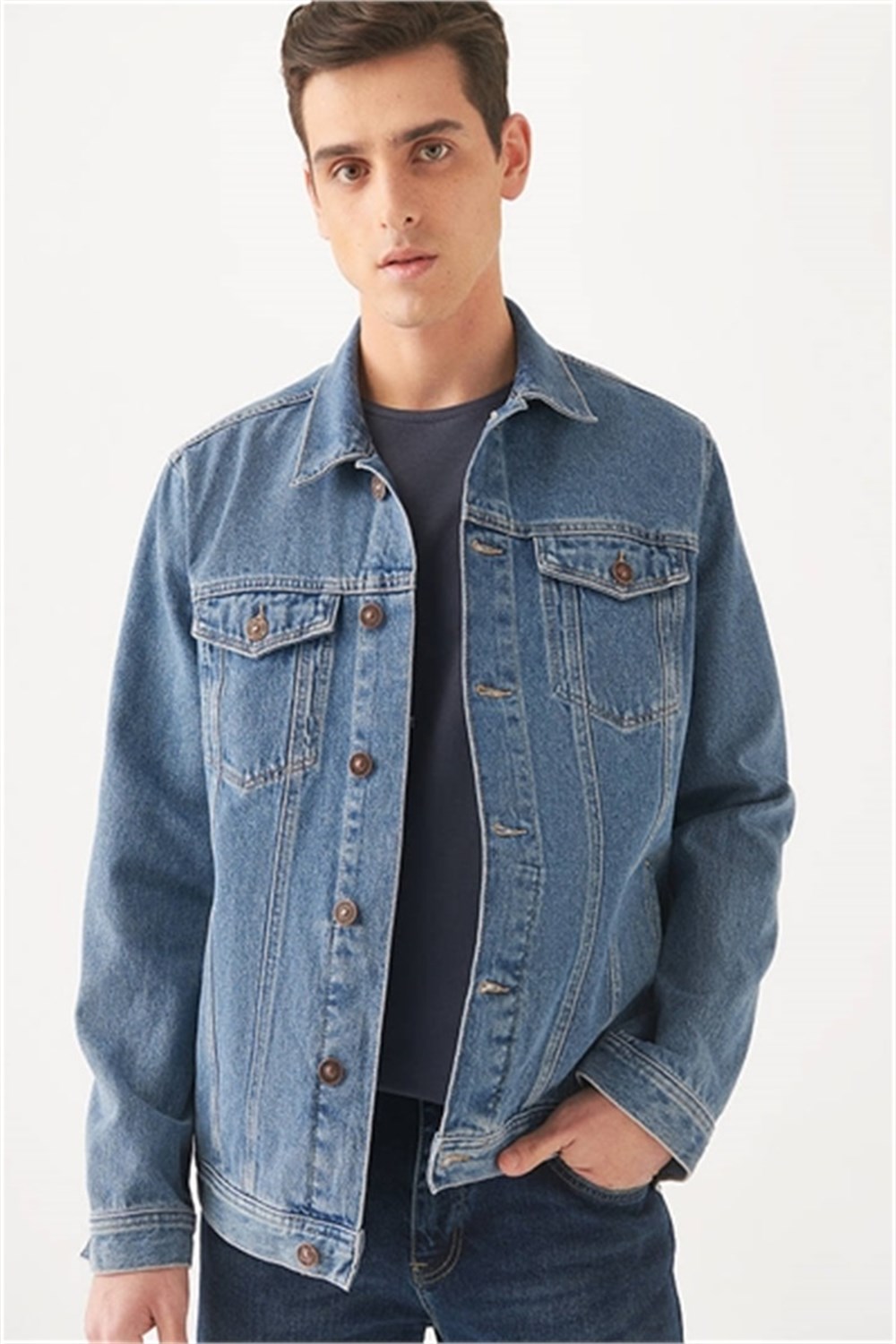 MAVİ DRAKE Mid Brushed Denim M010143-28013