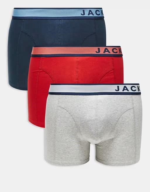 JACK & JONES JACDENVER TRUNKS 3 PACK SN Light Grey Melanet 12227975-LI