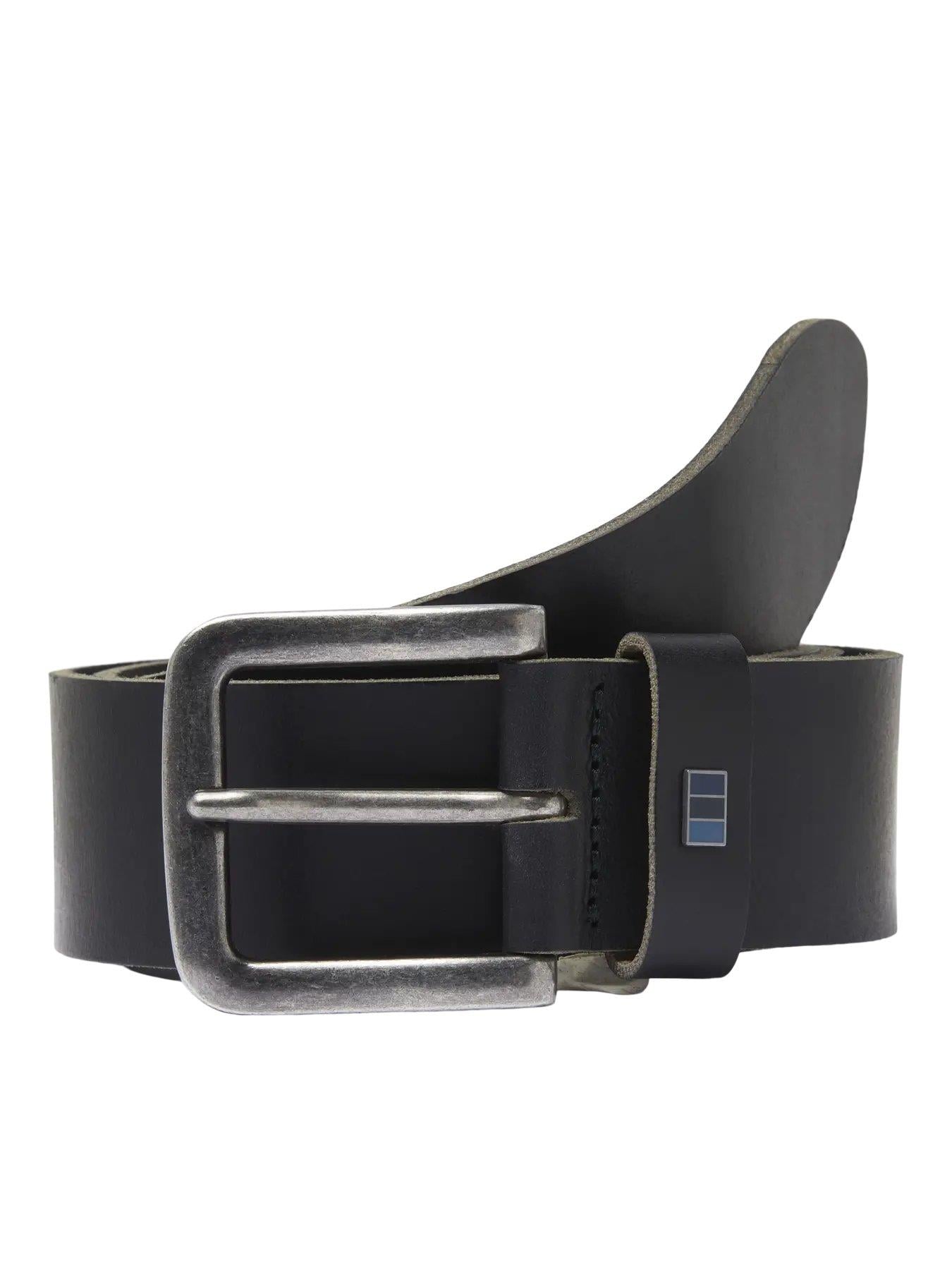 JACK & JONES JACFLAG LEATHER BELT 4 CM NOOS - Black 12242684-BL