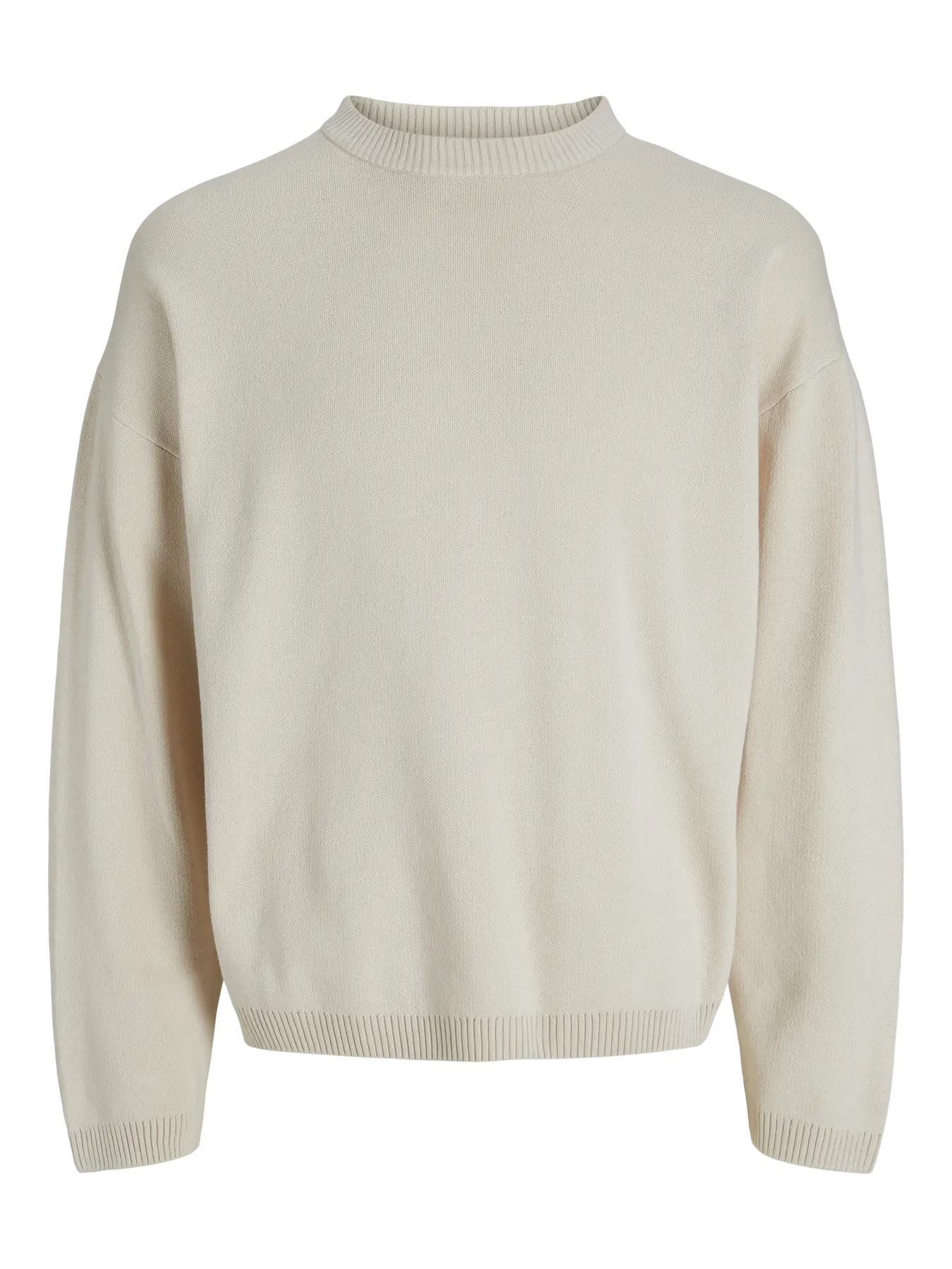 JACK & JONES JCOSIGNAL KNIT CREW NECK Rainy Day 12283545-RA