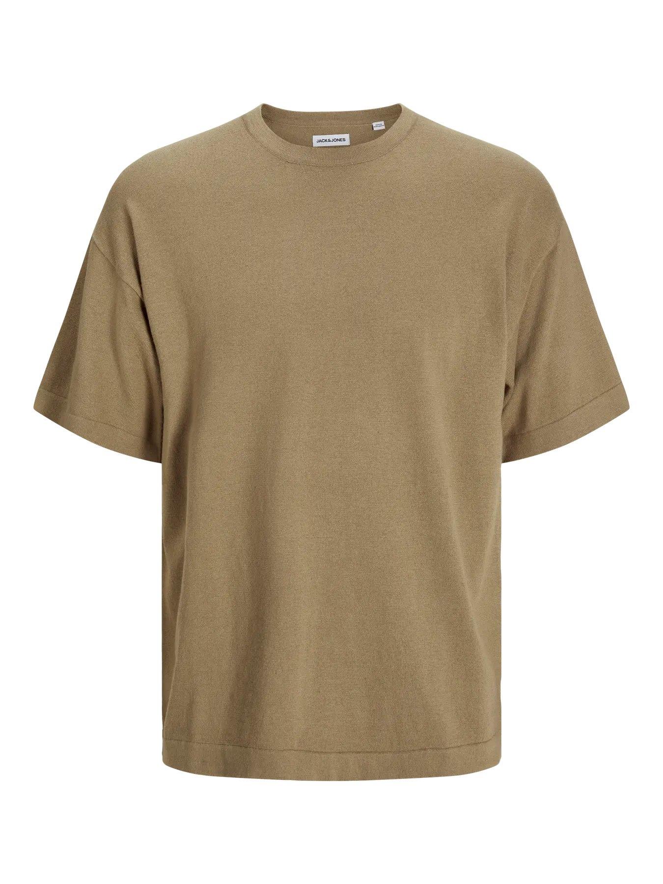 JACK & JONES JJEEMIL KNIT TEE SS LN Coriander 12268182-CO