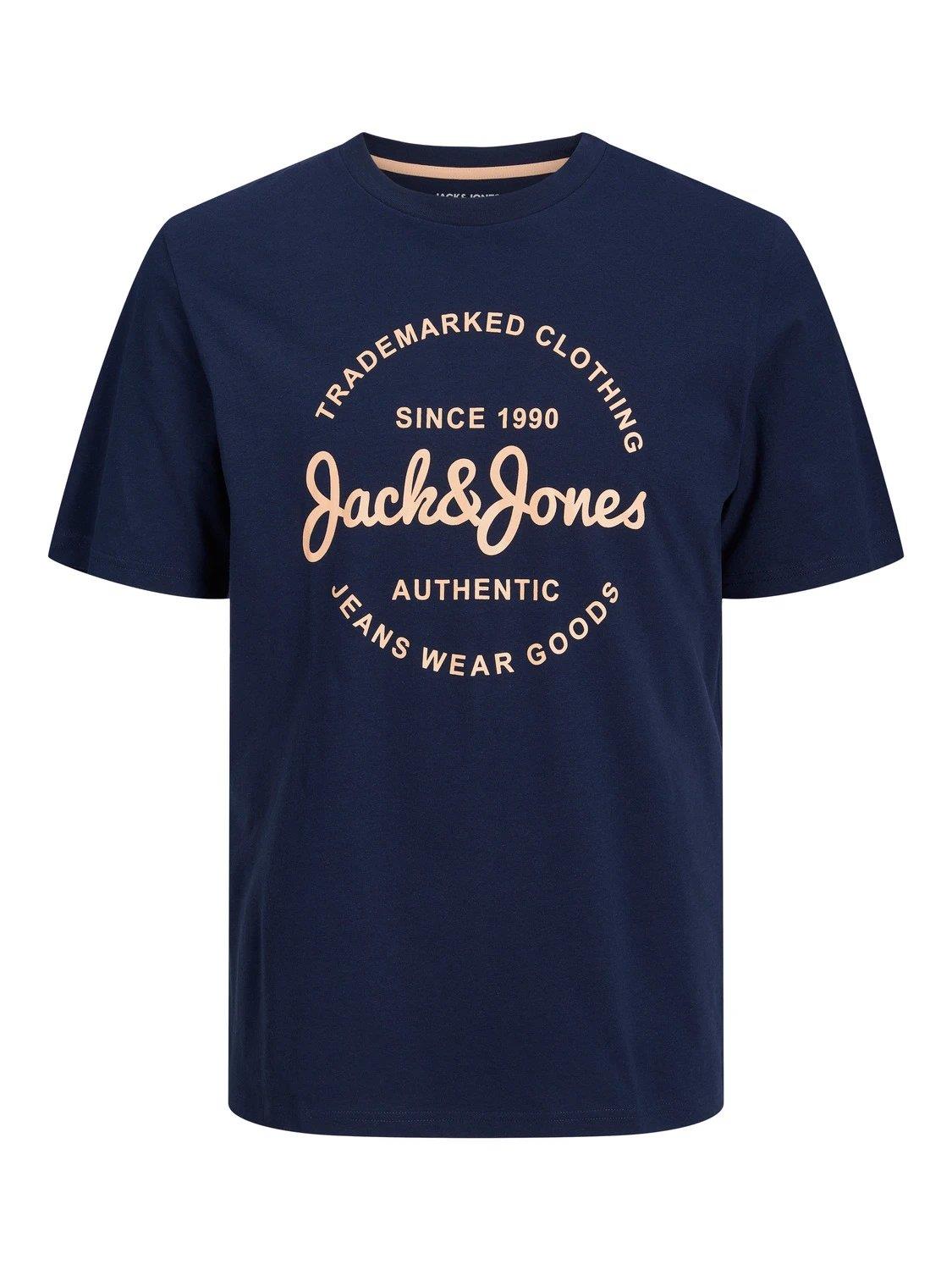 JACK & JONES JJFOREST TEE SS CREW NECK- NAVY BLAZER 12247972-NA