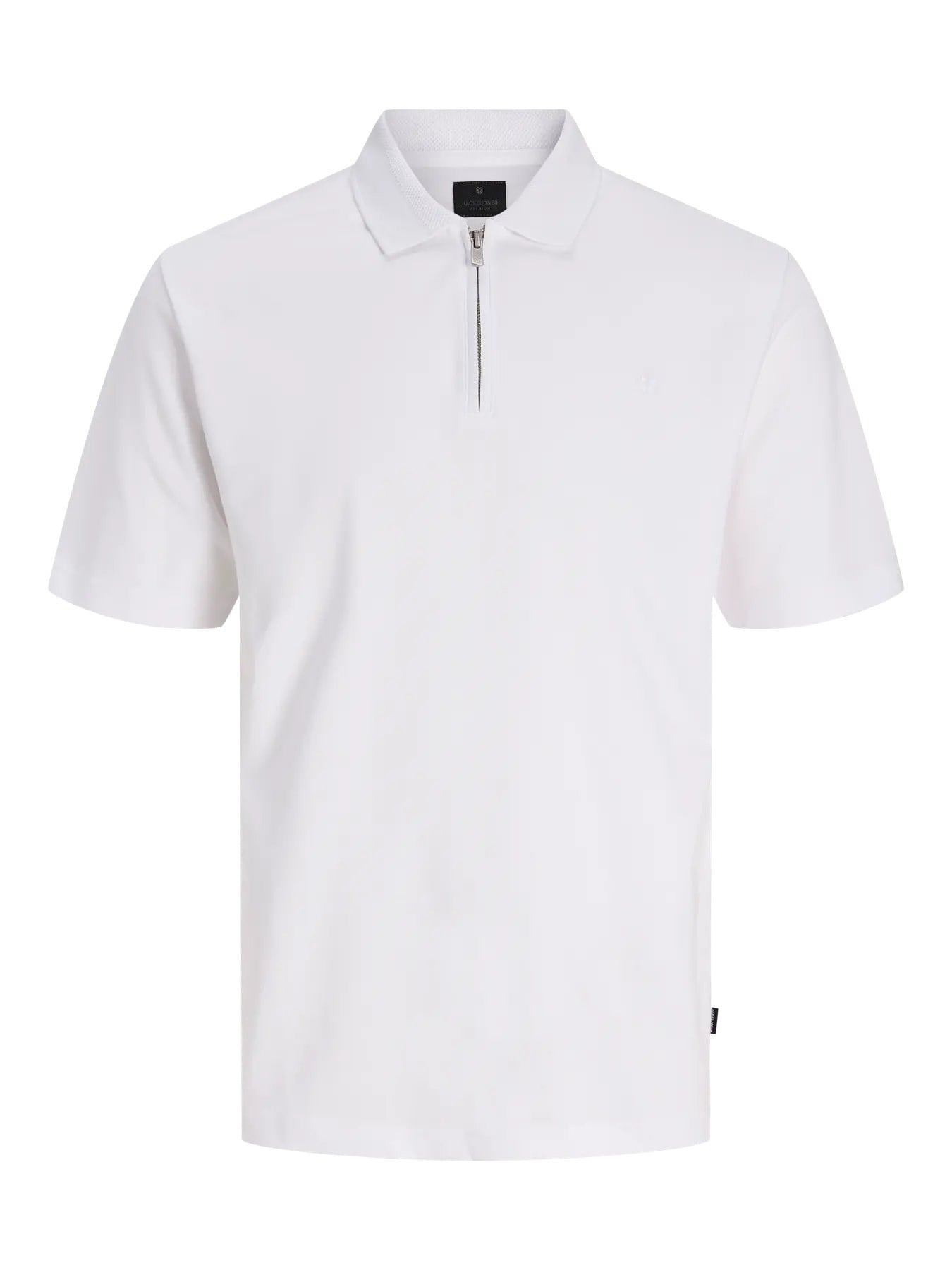 JACK & JONES JPRBLAETHAN SS ZIP POLO T-SHIRT Bright White 12292992-BR