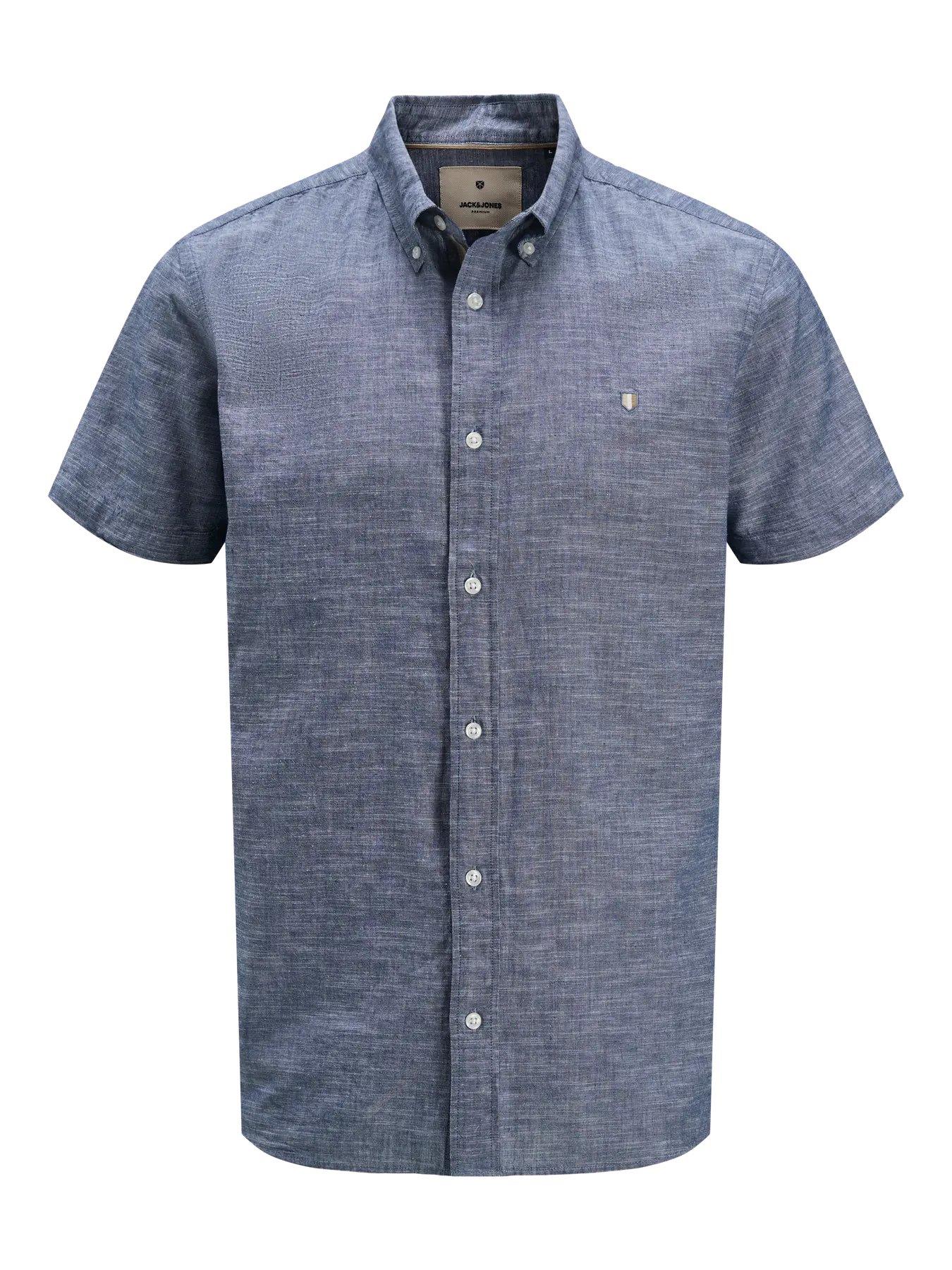 JACK & JONES JPRBLUSUMMER SHIELD S/S SHIRT LN - Faded Denim 12276814-FA