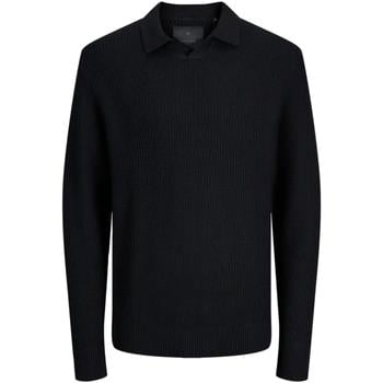 JACK & JONES JPRWINTER KNIT STRUCTURE POLO STYD AW24 POLO YAKA KAZAK SİYAH 12277993-BL