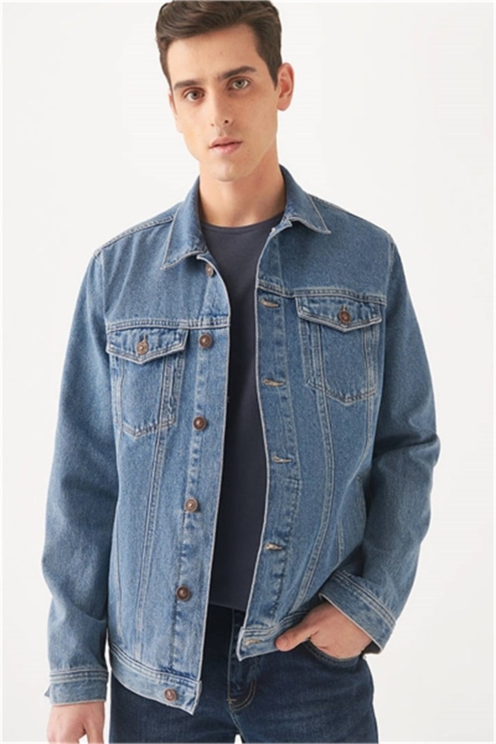MAVİ DRAKE Mid Brushed Denim M010143-28013