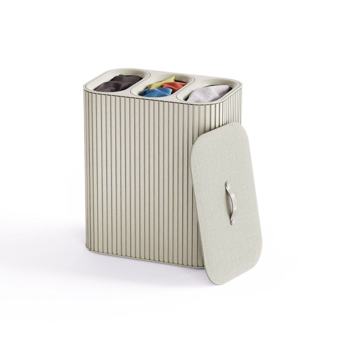 Joseph Joseph Tota 90 L Trio Luxe 3 Bölmeli Çamaşır Ayırma Sepeti - EkruÇamaşır Sepeti