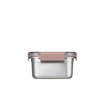LocknLock Paslanmaz Çelik Fırın & Saklama Kabı Dörtgen Kilitli 520 ml - Kahverengi