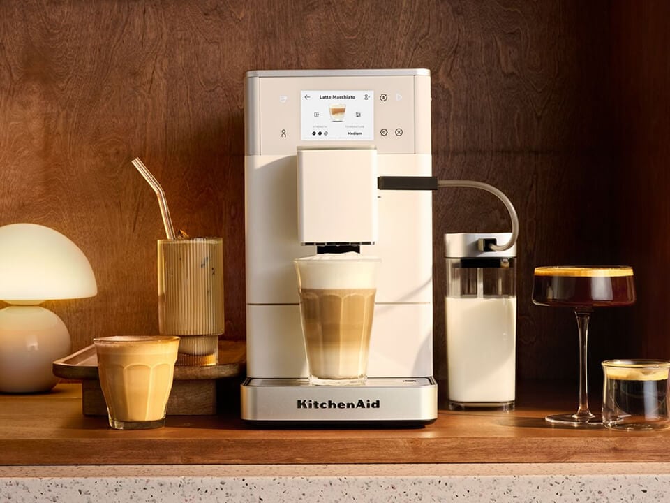 KitchenAid white espresso machine